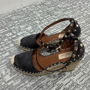 Valentino Rockstud Wedge Espadrille